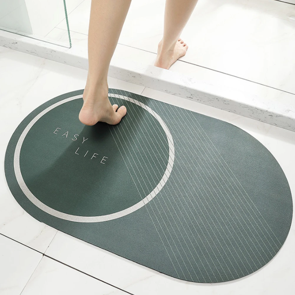 

Absorbent Shower Mat Quick Drying Bathroom Rug Non-slip Entrance Doormat Nappa Skin Floor Morandi Bath Mat Home Carpet