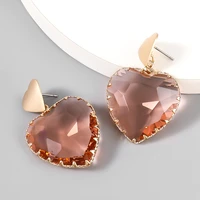 2022 new korea clear acrylic geometric heart drop earrings for women girls trends hanging statement earrings party jewelry gifts