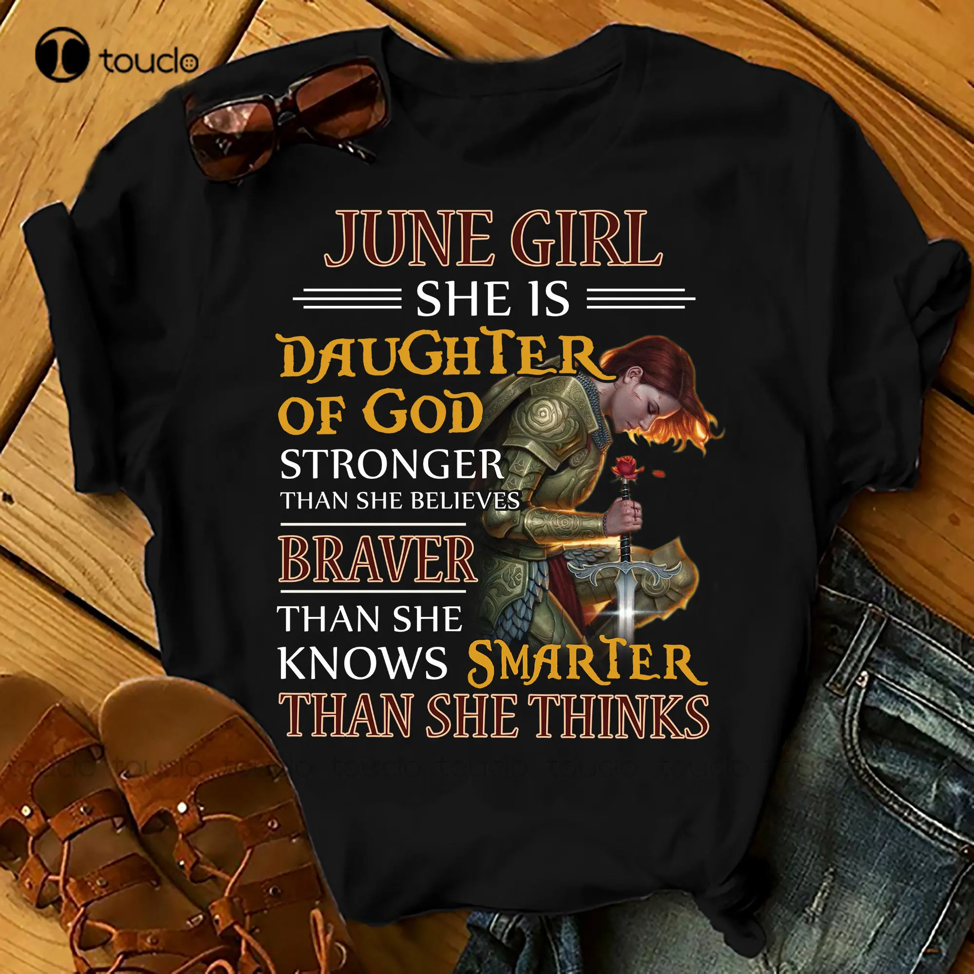 

Month Customised Personalised - June Girl Strong Brave Smart - Shirts Women Birthday T Shirts Summer Tops Beach T Shirts Xs-5Xl