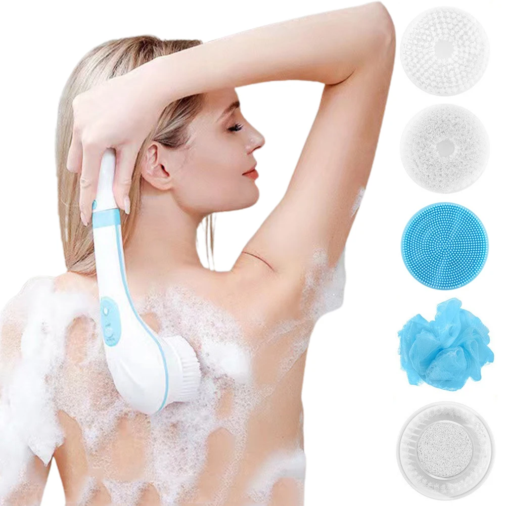 

Spin Massage Exfoliating Electric Body Brush 6 Speeds Multifunctional 5 In 1 USB Rechargeable Cleaning IPX7 Waterproof Facial