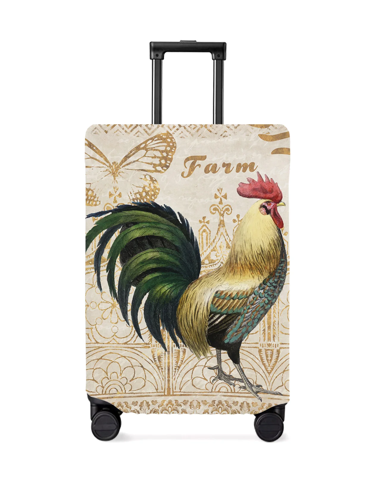 

Farm Rooster Butterfly Texture Travel Luggage Cover Elastic Baggage Cover Suitcase Case Dust Cover Travel Accessories