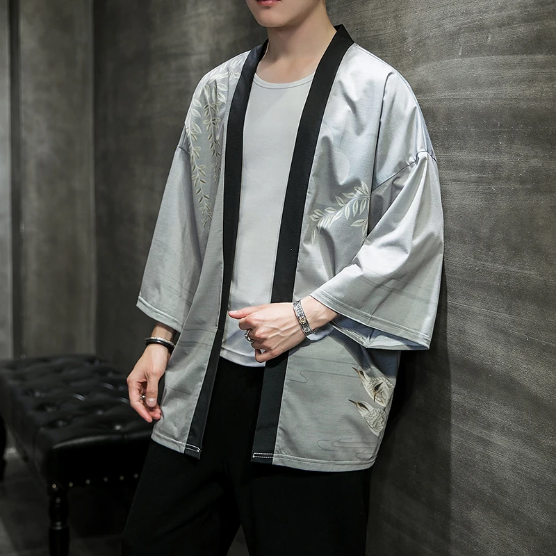 

M-5XL японское кимоно, кардиган, мужское летнее Новое кимоно, хаори, Самурай, кимоно, карате, уличная одежда, рубашка, японские мужские хаори, юк...