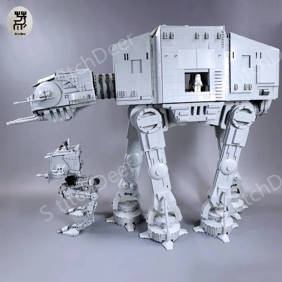 836 шт. MOC AT-ST маленький куриный робот армированное оружие строительные блоки