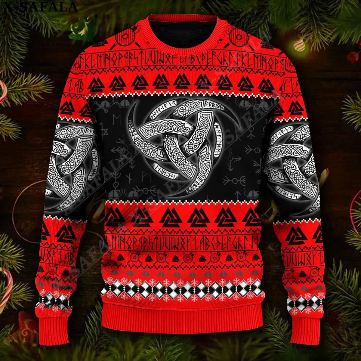 Женский свитер унисекс Fa La Valhalla повседневный джемпер с рисунком викингов и