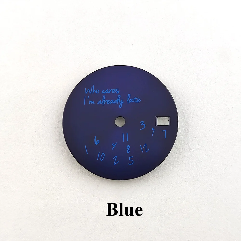 Циферблат для часов 28 5 мм синий циферблат Who Cares я уже опаздываю новых Nh35 Nh36