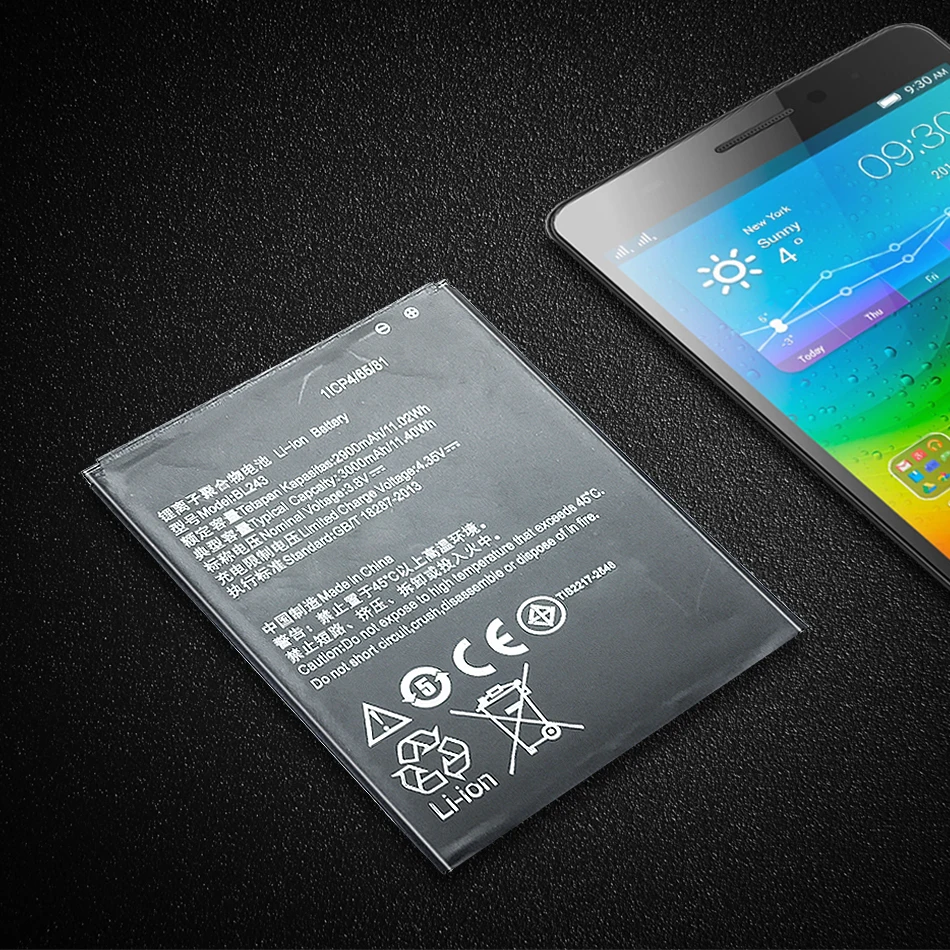 

3000mAh Rechargeable Lithium Polymer Battery BL243 For Lenovo K3 Note K50-T5 A7000 A5500 A5600 A7600