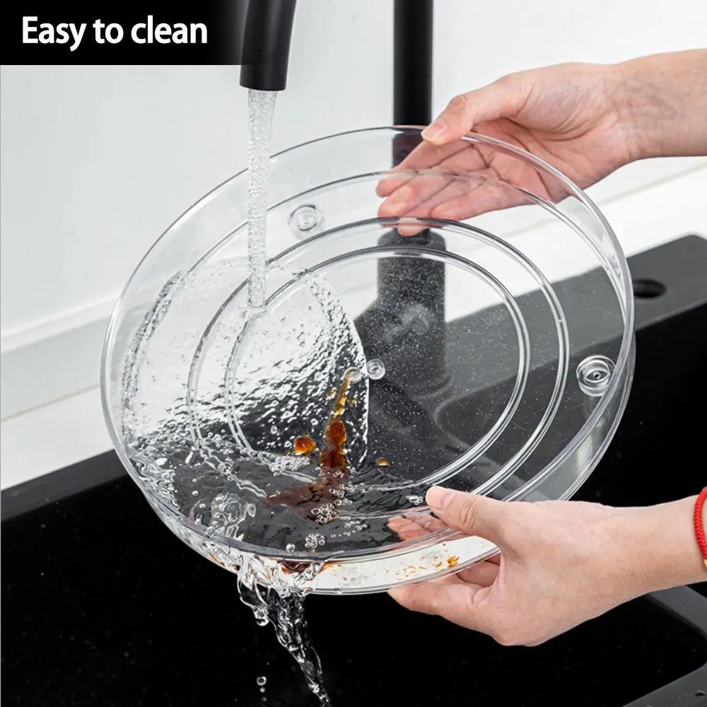 360 rotation cabinet turntable organizer storage spice rack drink cosmetic storage rack pet transparent for kitchen bathroom free global shipping