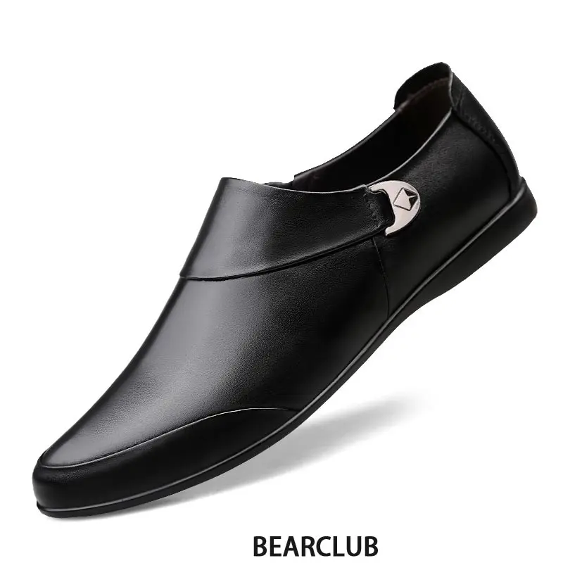 BEARCLUB Luxury Driving Shoes Men Genuine leather Shoes Slip-on Fashion Footwear Top Quality Classic Loafers Comfortable Brand