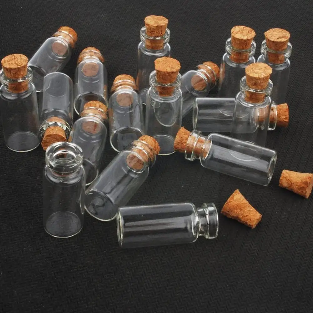 

10pcs Mini Small Glass Glass Jars Composite Cork Stopper Miniature Bottle Pull Jewelry Diy Storage Vials Bottle Necklace Pe Q8I1