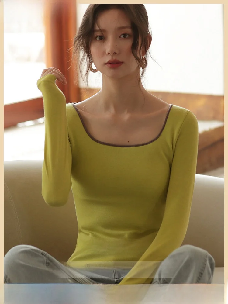 Dralon Thermal Underwear Women Fleece-lined Wool Slim fit Inner Wear Base HEATTECH 2024 New Autumn and Winter Cold-Proof