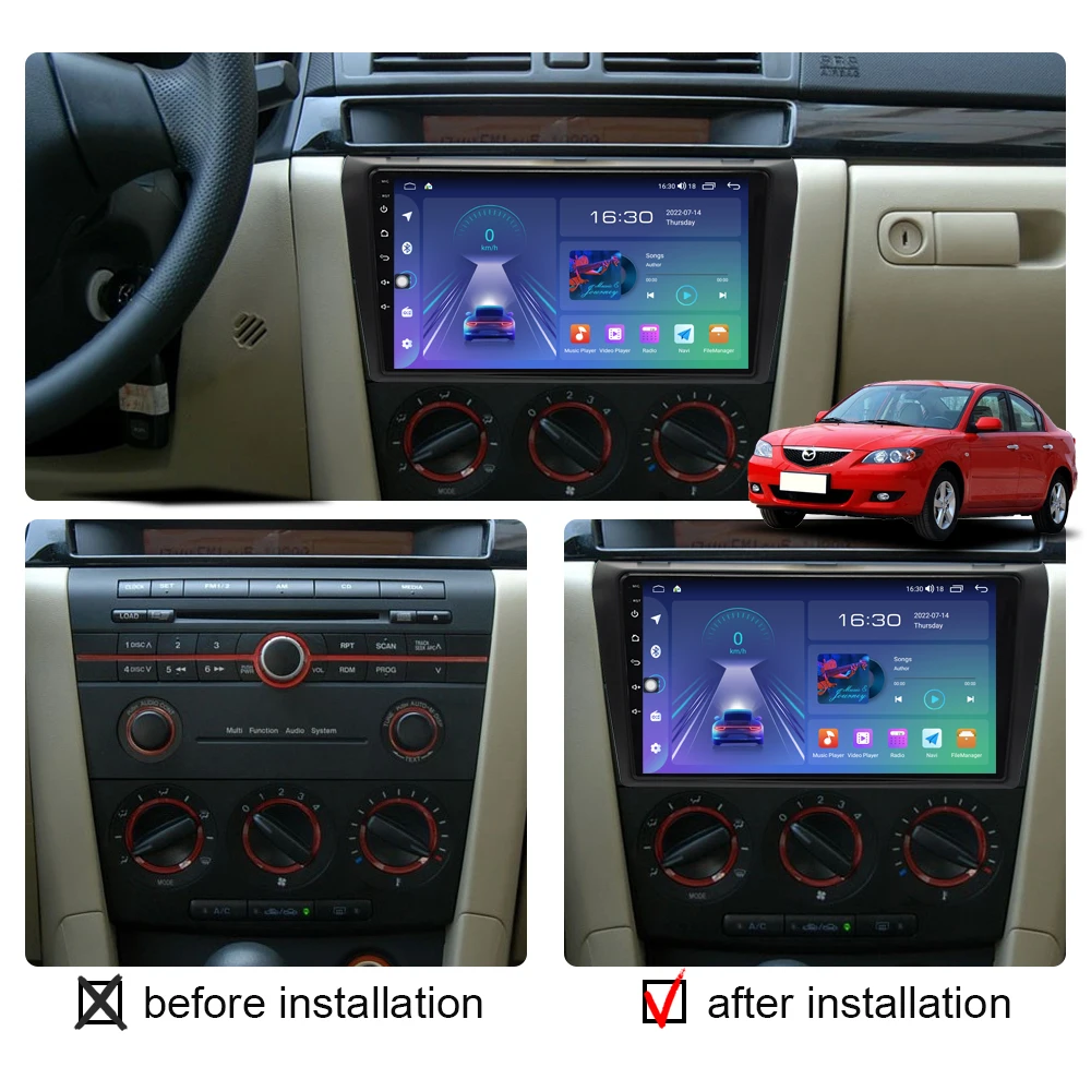 Автомагнитола 9 дюймов Android 11 для Mazda 3 2004-2009 мультимедийный видеоплеер