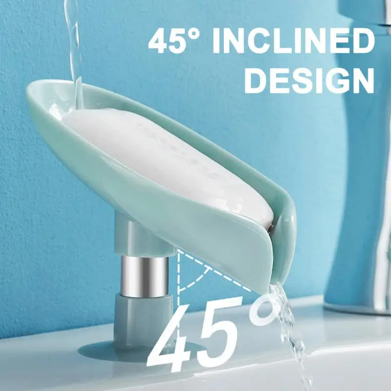 

2/4/5PCS Creative Soap Holder Drain Laundry Soap Dish Storage With Suction Cup Leaf Shape Soap Box Bathroom Gadgets Plate Tray