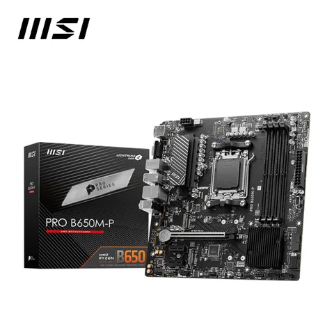 MSI PRO B650M-P Новый AMD B650 поддерживает DDR5 7200 + МГц (OC) 192 ГБ AMD Ryzen™Разъем материнской платы серии 7000 AM5