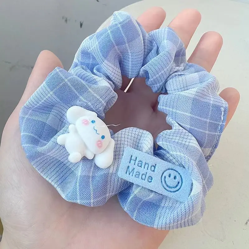 Фото Модная резинка для волос с принтом Cinnamoroll, милая мультяшная резинка для волос для подростков и женщин, нескользящая резинка для волос на каждый день, оптом, в подарок №4