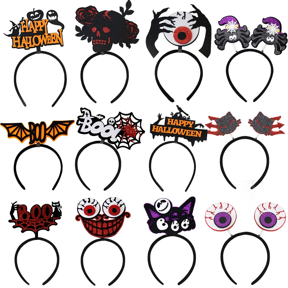 

10Pcs 2022 Felt Halloween Headband Decoration Photography Props Holiday Party Supplies Halloween Headband Headwear Gifts