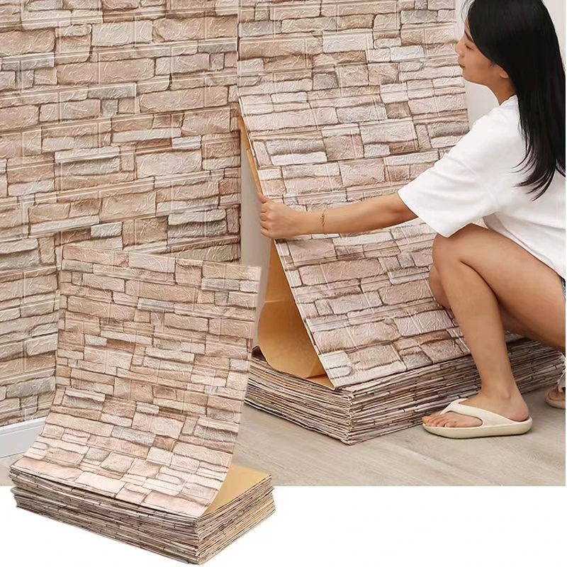 

70cmx1/5/10m 3d Wall Stickers Decorative Waterproof 3d Wallpaper Foam Brick Self-adhesive Wallpaper Living Room Bedroom Stickers