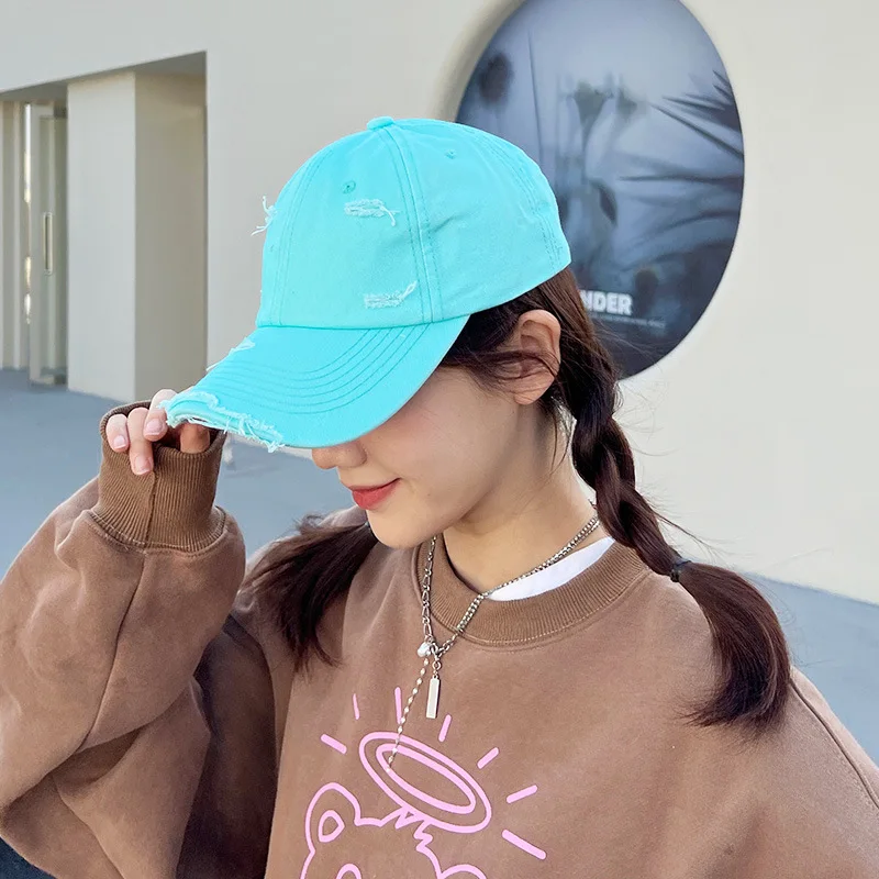 

Cotton Frayed Baseball Caps Snapback Adjustable Hip Hop Caps Men Women Outdoor Casual Multicolor Visors Summer Sun Hats