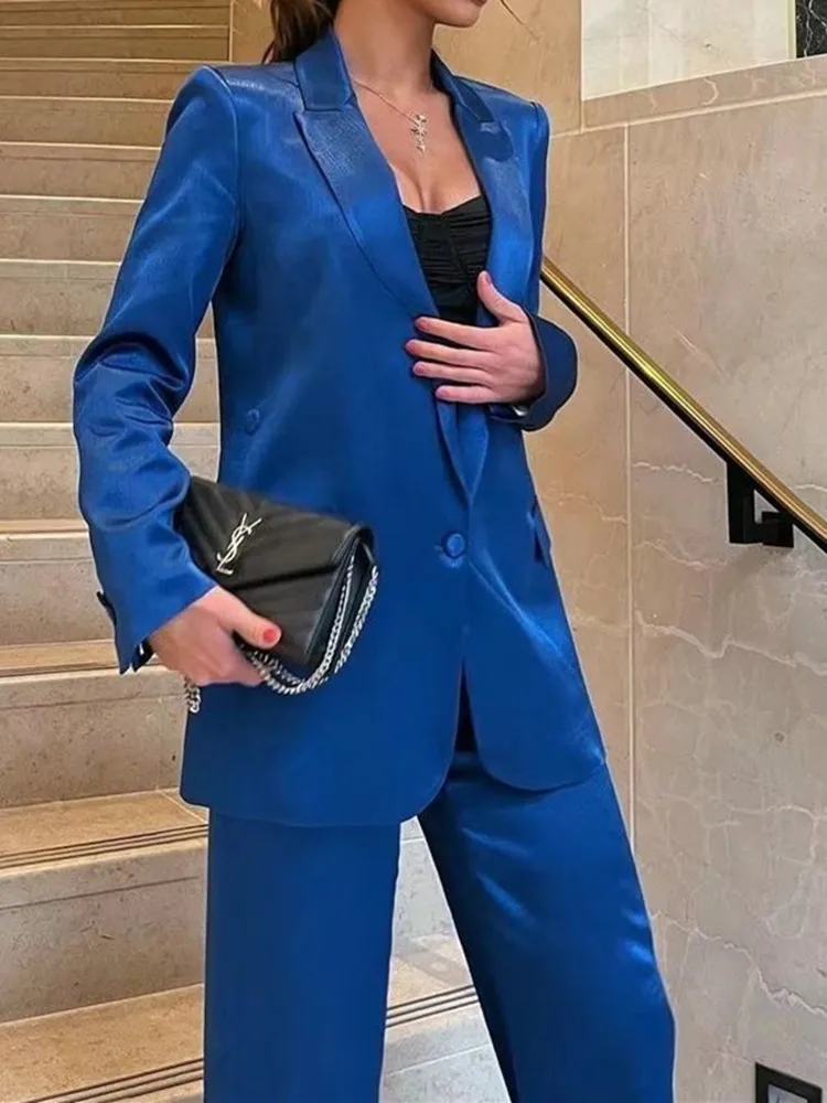 

PUWD Women V Neck Long Sleeve Blazer 2022 Spring Fashion Ladies High Street Casual Straight Blazer Female Solid Color Suit