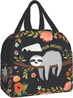 sloth lunch bag follow your dreams sloth insulated lunch box for women reusable cooler teto bags for work school picnic