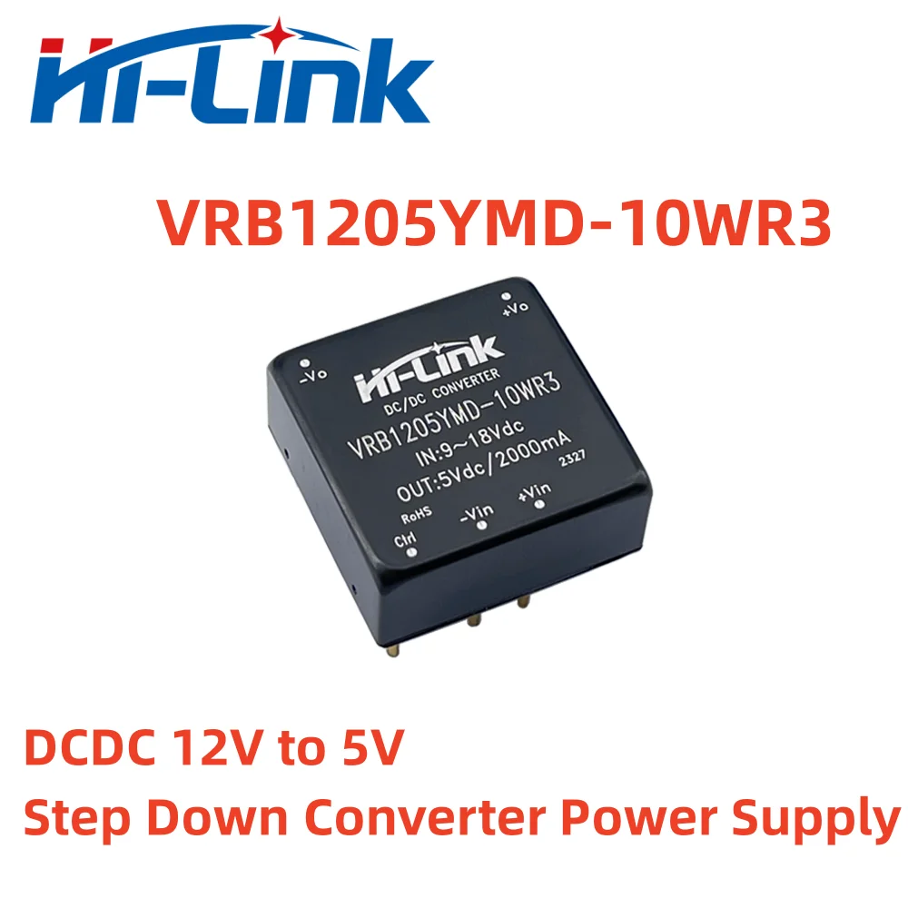 

Free Shipping 2pcs/Lot DC-DC Isolated Module 9-18V Input 5V 2000mA Output DCDC VRB1205YMD-10WR3 Step Down Converter Power Supply