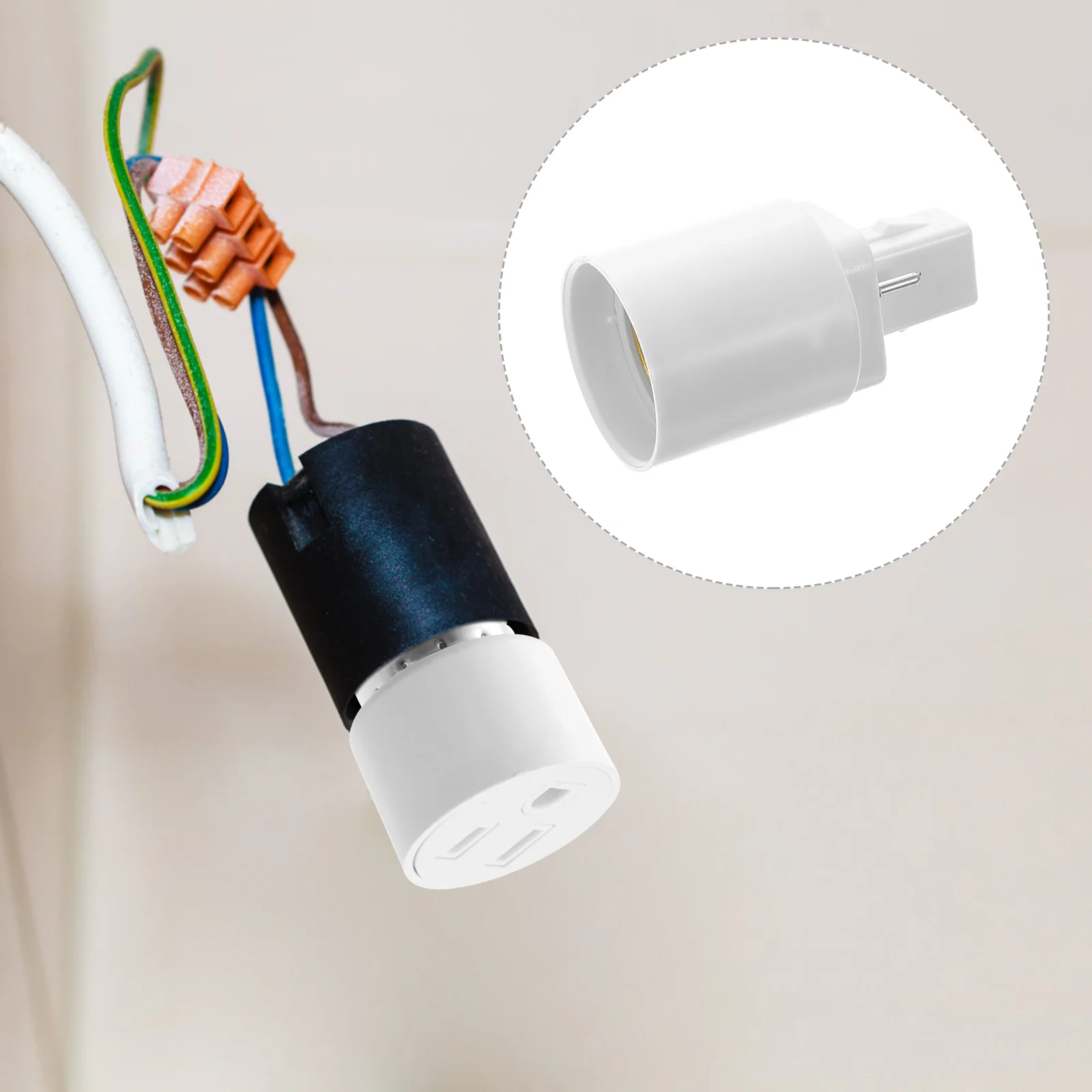 

4 Pcs G24d Conversion Lamp Head Light Bulb Plug Adapter Socket Converter Base White [Metal Material]: Nickel-plated Copper