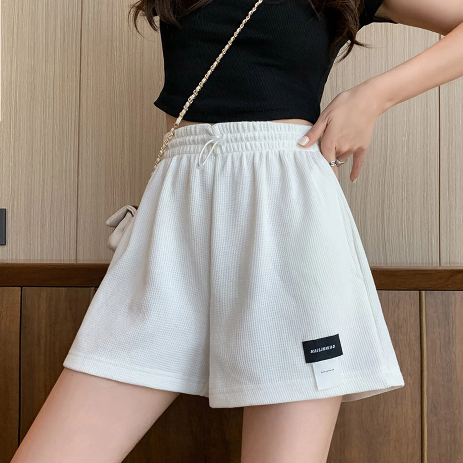 Women Summer Casual Shorts Loose Fashion Korea Style Solid Color Wide Leg Bottoms High Quality Shorts Girls Harajuku Streetwear
