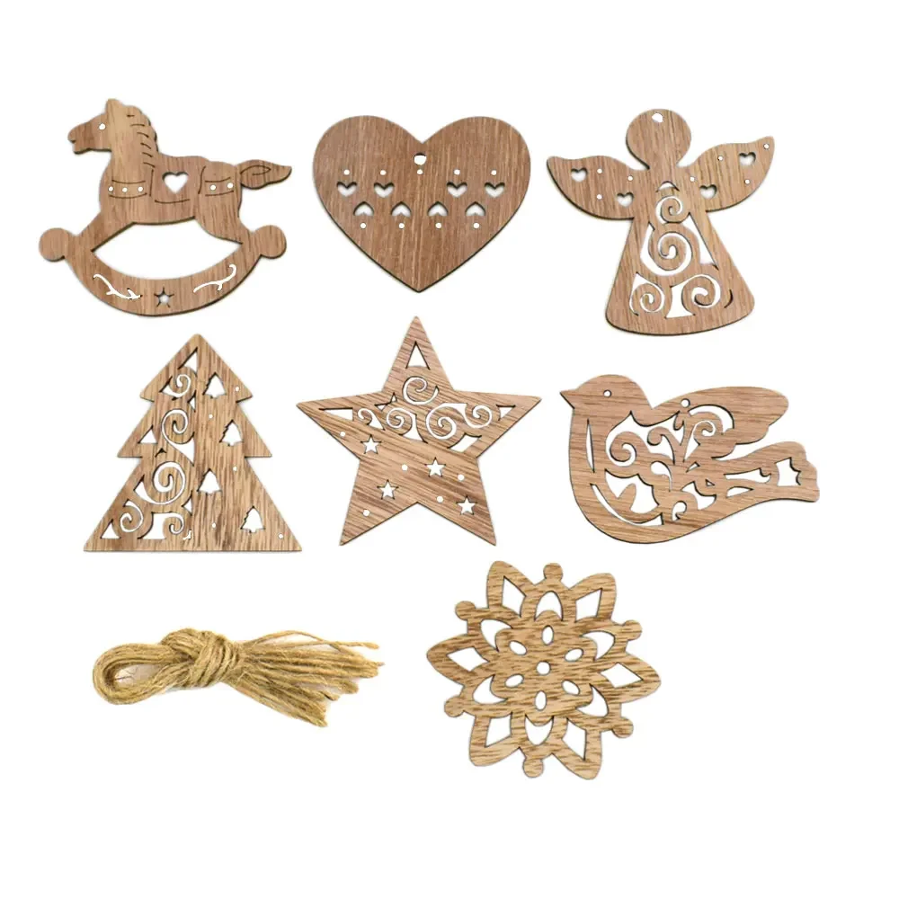 

Деревянные рождественские подвески 14 шт