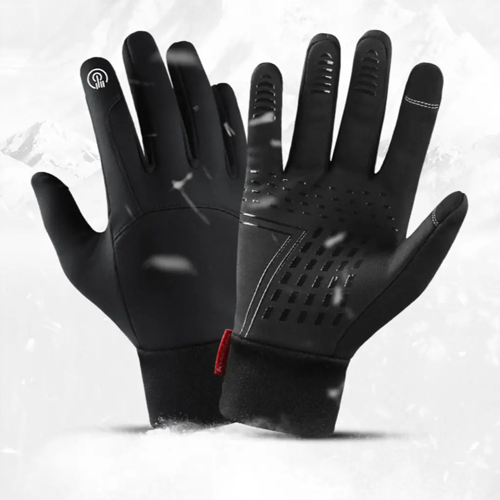 

1 Pair Cycling Gloves Warm Touch Screen Waterproof Hand Protectors Non-slip Outdoor Sports Thermal Winter Gloves