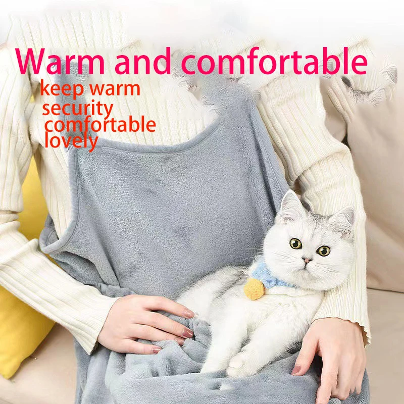 

2023 Winter Plush Pets Carrier Pouch Outdoor Travel Small Cat Dogs Hanging Chest Bag Pet Carrier Apron Cat Sleeping Pocket