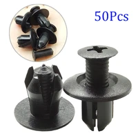 50pcs bumper fender fixing clips fasteners screws 8mm plastic black car accessories universal door panel retainer liner rivet
