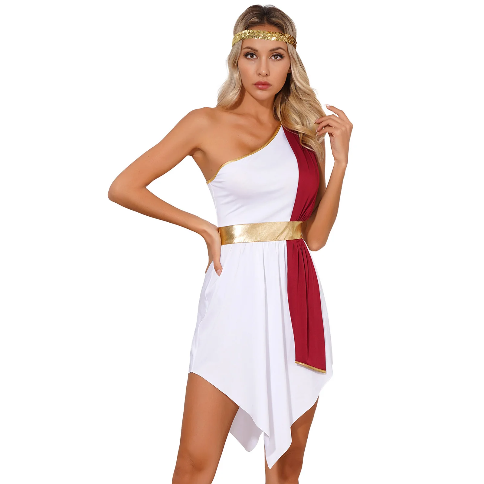 Женское платье для косплея в древнем римском стиле греческое на Хэллоуин цветной