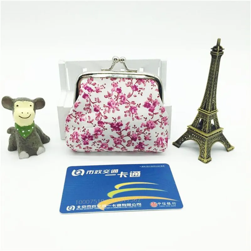 Кошельки для монет с цветочным принтом кошелек на застежке девушек Дамский клатч