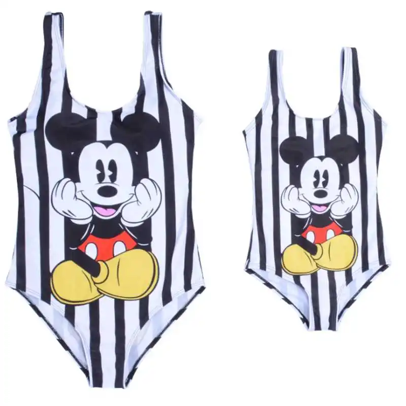 

Disney Mickey Mouse One Piece Swimsuit Swimwear Cute Mickey Mouse Kids Adult Swimsuit Bodysuit Bathing Suit Summer Swim Wear