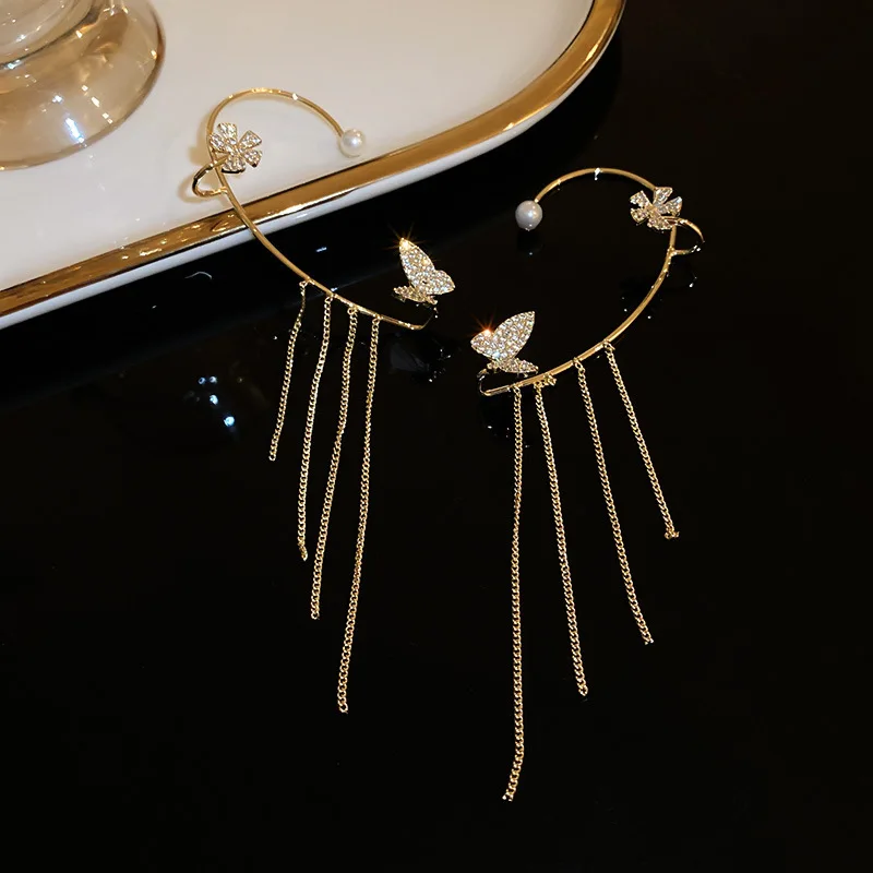 

Серьги-бабочки для женщин, Модная бижутерия, серьги, куртки, женские модные циркониевые жемчужные серьги с кисточками, очаровательные серьг...