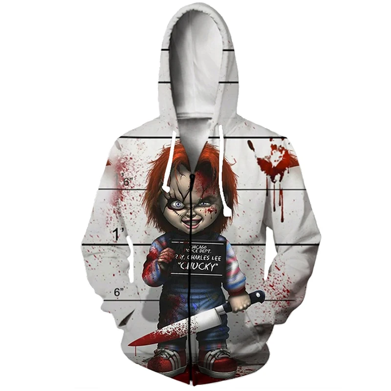 

Толстовка с капюшоном, на молнии, с 3D-принтом