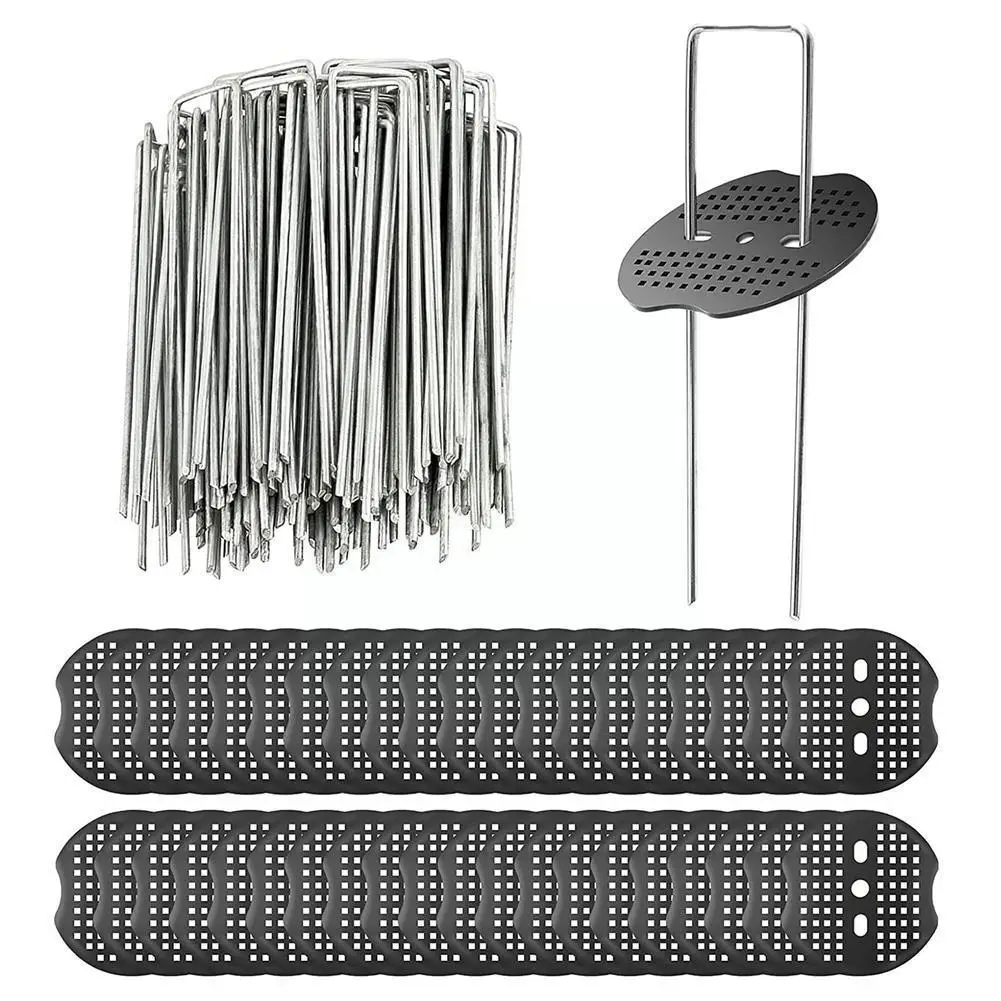 

40 гвоздей, 40 прокладок, U-образные прищепки для садовых газонов, брезентовые прищепки U-образной формы для садовых газонов Netti E2v4