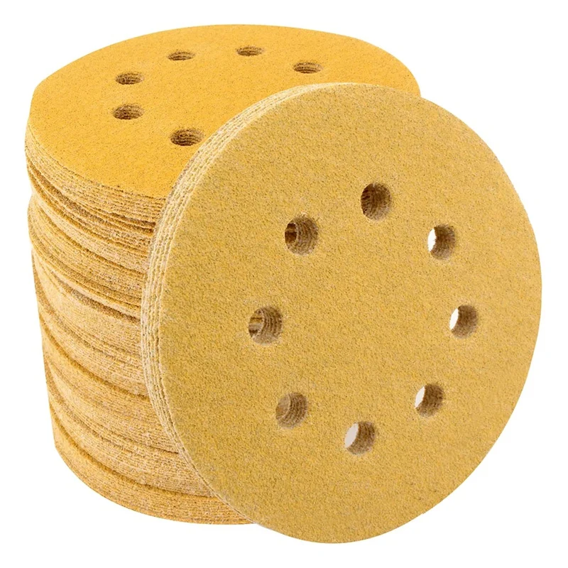 

5 Inch 8 Hole Sanding Discs, 80 Grit Hook And Loop Sanding Disc Sandpaper Orbital Sander Pads, 120 Pcs