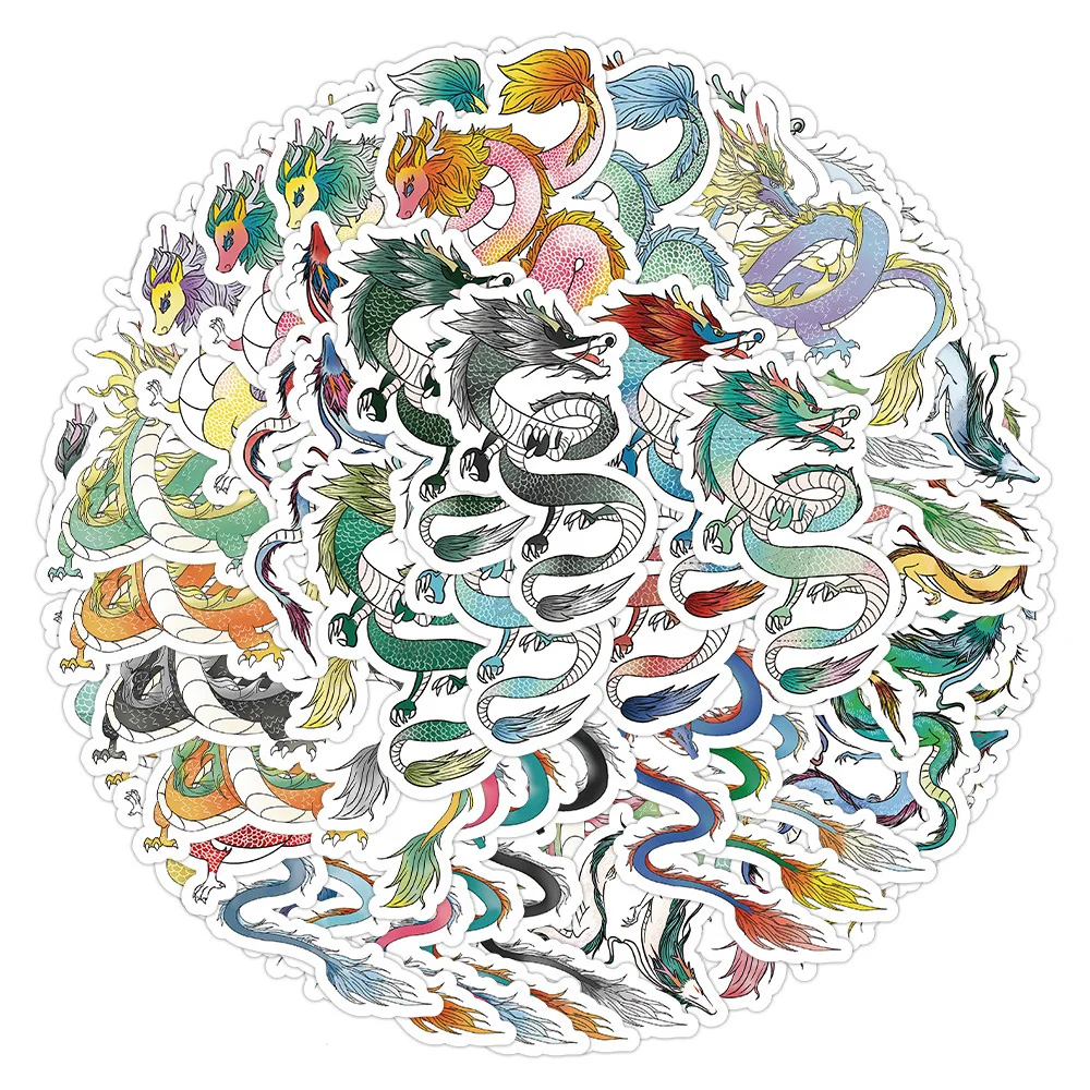 

10/30/60pcs Cartoon Animal Dragon Graffiti Stickers Laptop Notebook Skateboard Phone Waterproof Decals Sticker Kids Classic Toy