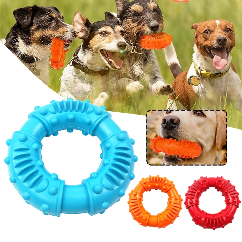 

Creative Pet Donut Toy Bite Resistant Pet Molar Circle Teeth Cleaning Tool Pet Interactive Toy Rubber Chew Toy RERI889