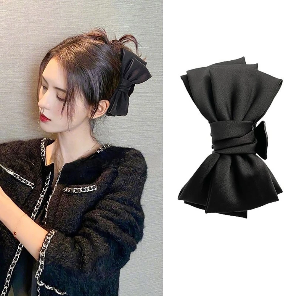 

Star With The Same Black Bow Hairpin Back Head Large Grab Clip Female Shark Clip Headwear New Hairpin