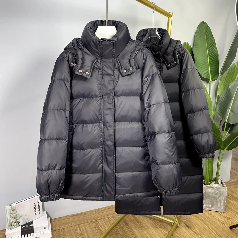 2022 New Down Jacket Women's Hooded Korean Version Loose Fashion Bread Clothes All-Match Thick White Duck Down Warm Coats Female