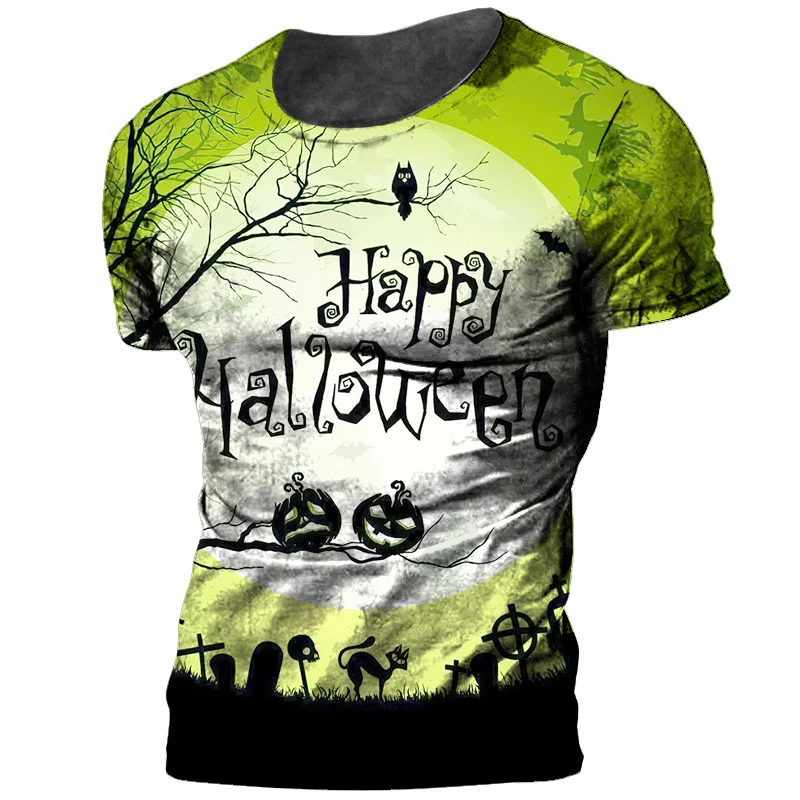 Unisex 2022 Halloween T-shirts Men Festive Costumes Parent-child Tshirt Christmas Crew Neck Top Tee Short Sleeve Streetwear