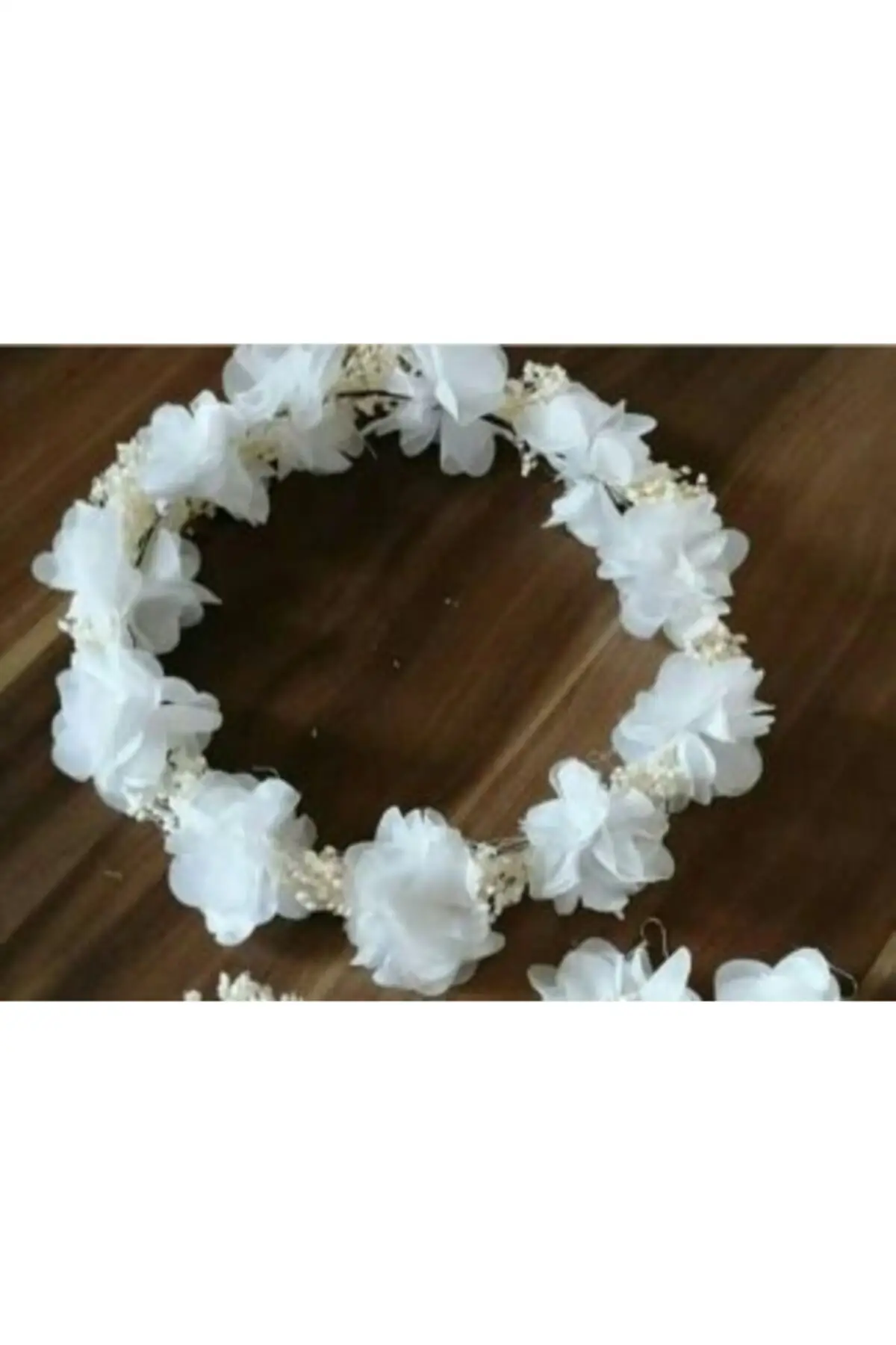 

Bridal Accessories White Chiffon Floral Bridal Crown 4 Leaf White Floral Wedding Handmade For Bride And Bridesmaids