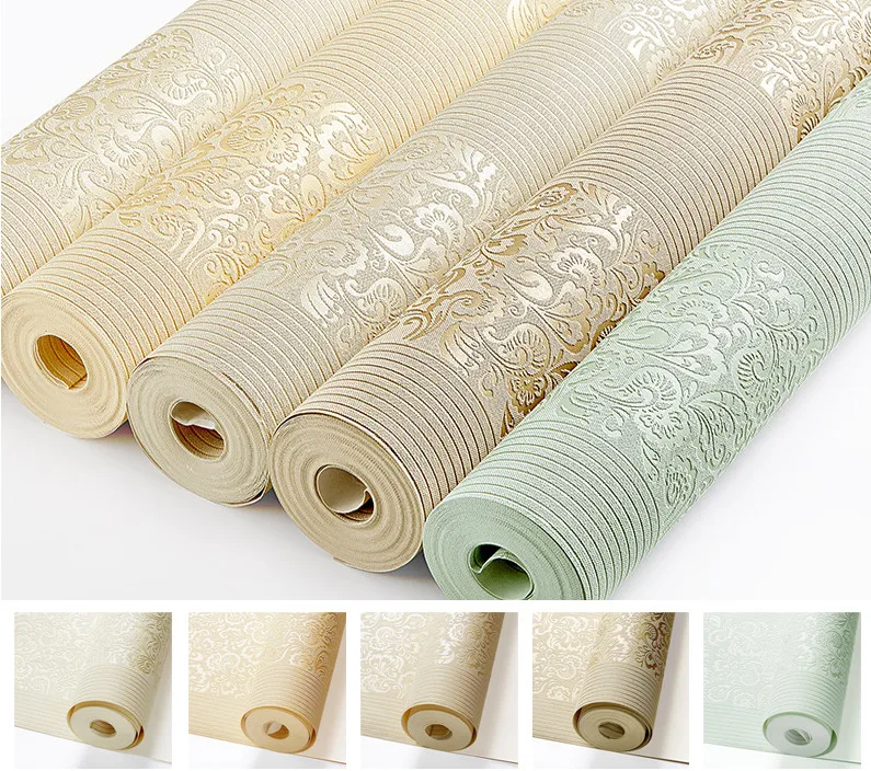 

10M Roll Non-woven 3D Thickening Wallpaper Living Room Bedroom Dining Room Simple Wallpaper Home Decor Modern Striped Wallpaper