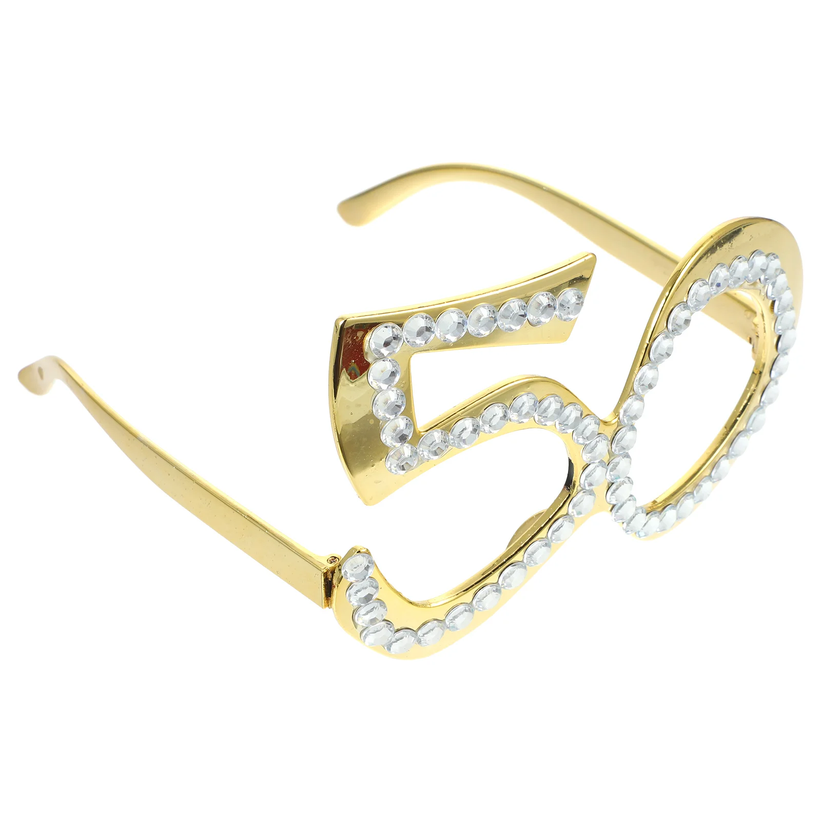

1 Pair of 50th Birthday Eyeglasses Rhinestone Number Glasses Celebration Party Favors for Adults