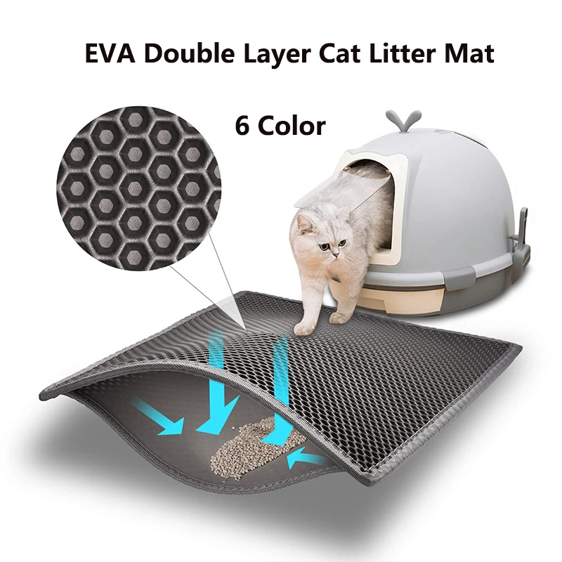 

Waterproof Pet Cat Litter Mat Double Layer Pet Litter Box Mat Non-slip Sand Cat Pad Washable Bed Mat Clean Pad Products