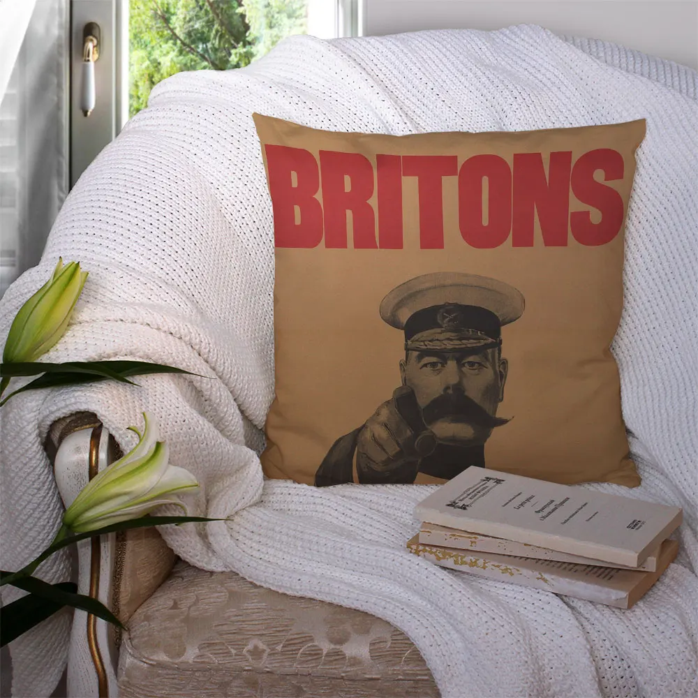 

Custom World War Britons Square Pillowcase Polyester Linen Velvet Printed Zip Decor Pillow Case Car 22119-43