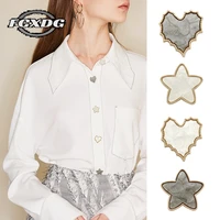 10pcs fashion women shirt buttons diy clothing decoration accessories heart buttons black white five star buttons for needlework