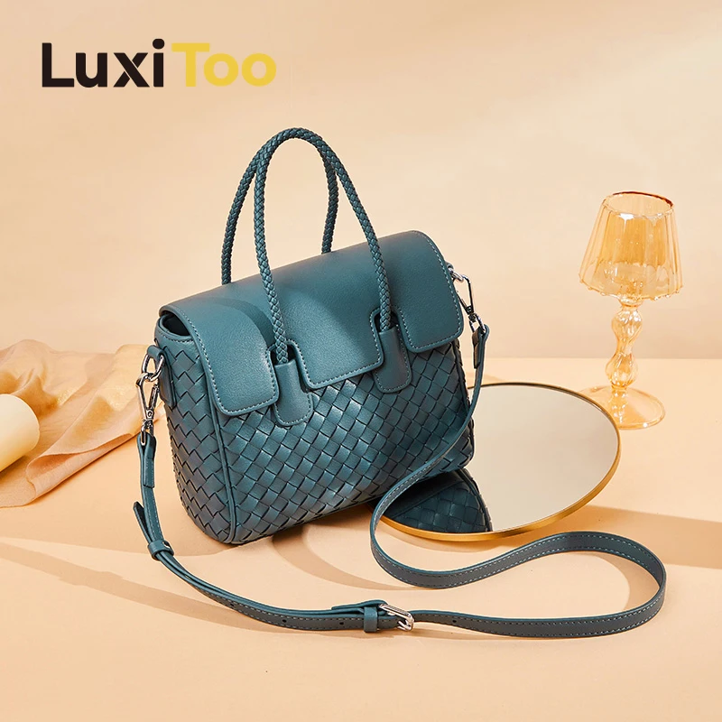 Handbag Women Flap Mini Shoulder Bag Leather Crossbody Bag Fashion Hand Bags Lady Flap Knitting Handbags High Quality Dating