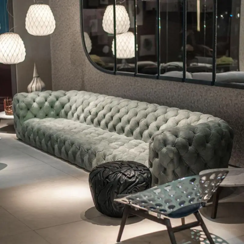 Американский неоклассический тканевый диван с пряжкой большая